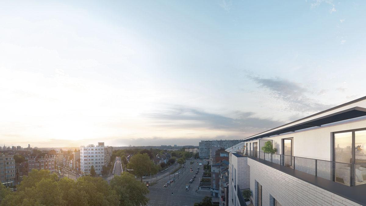 Situé avenue Auguste Reyers à Schaerbeek, un projet de 28 appartements, développé par Ciril, prévoit la transformation de trois maisons de maître et doit être livré en 2023.