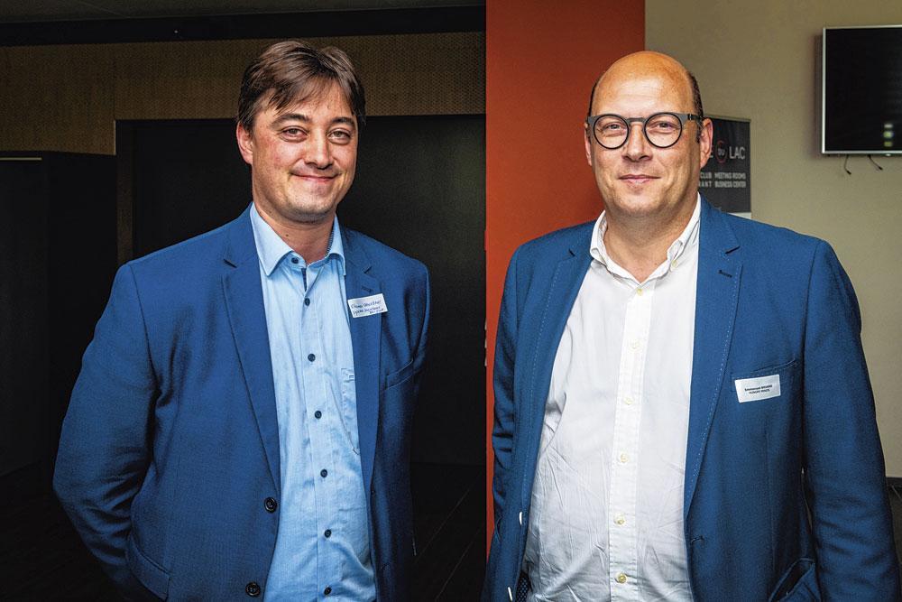 Thomas Callebaut, account manager chez System Solutions Belgium, et Emmanuel Briard, administrateur délégué de Hungry Minds.