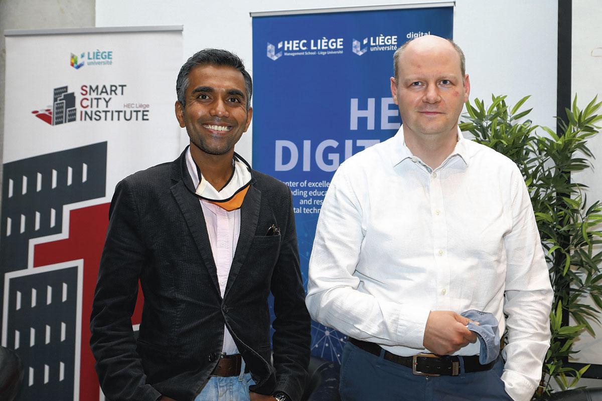 Ashwin Ittoo, professeur à HEC Liège en systèmes d'information de gestion, et Nicolas Installé, directeur exécutif de FuturoCité.