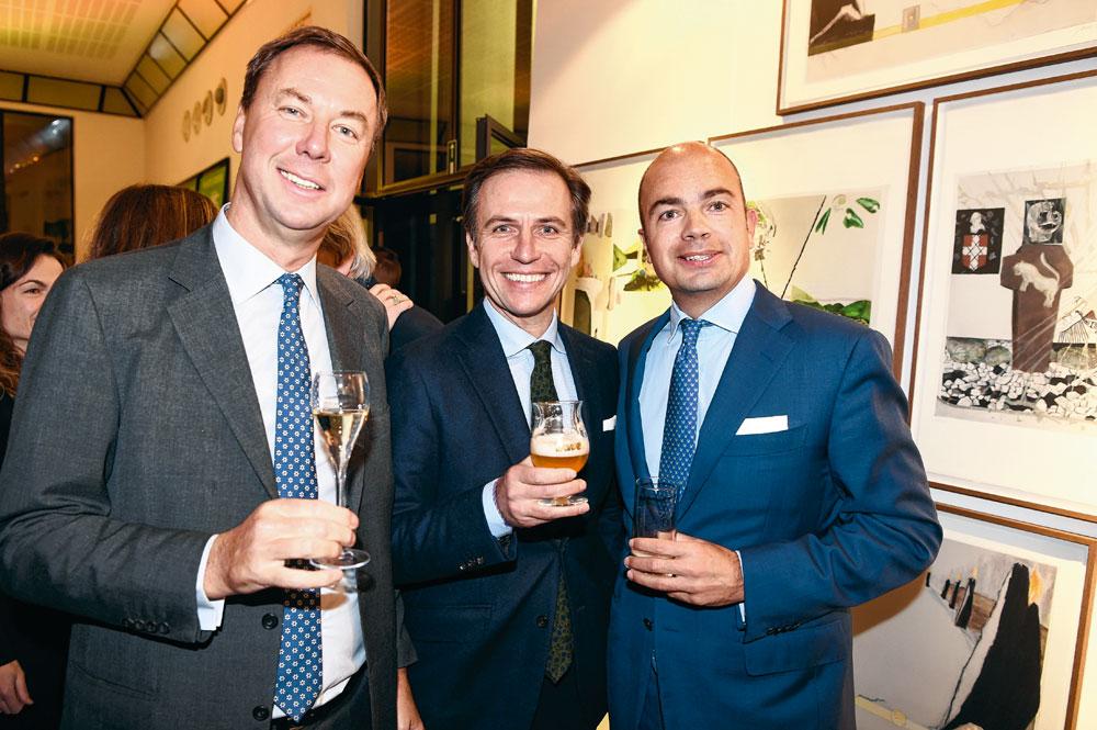 Marnix Galle, président exécutif d'Immobel, Michel Moortgat, et Michel Cigrang, CEO de CLdN Cargo.