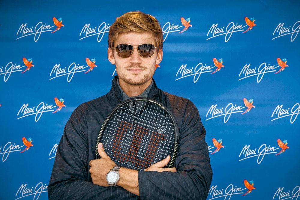 MAUI JIMLa marque de lunettes de soleil est l'un des neuf sponsors du tennisman belge.
