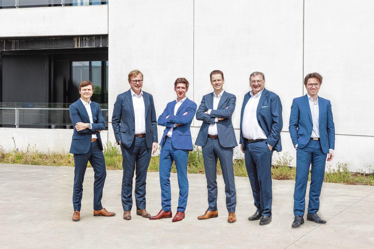 Les fondateurs d'Amavi Capital : Davy Demuynck, Kristof Vanfleteren, Arne Allewaert, Frederic Van den Weghe, Paul Thiers en Jonas Dhaaenens.