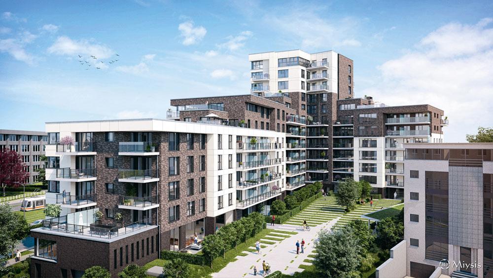 EVERGATE. Ce projet développé à Evere (avenue Jules Bordet) par Thomas & Piron comprend 117 appartements (du studio à l'appartement trois chambres). Il est en cours de construction.