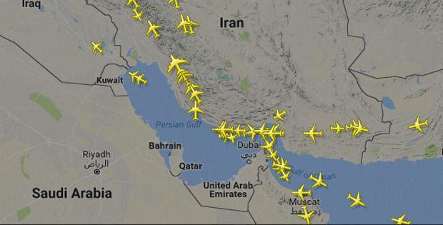 Vols Qatar Airways sur flightradar24.com