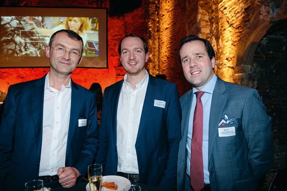 Olivier Top, senior partner chez Page Executive, Brieuc de Lovinfosse, gérant de Meta Consult, et Tristan d'Hérouville, private banker chez Edmond de Rothschild.