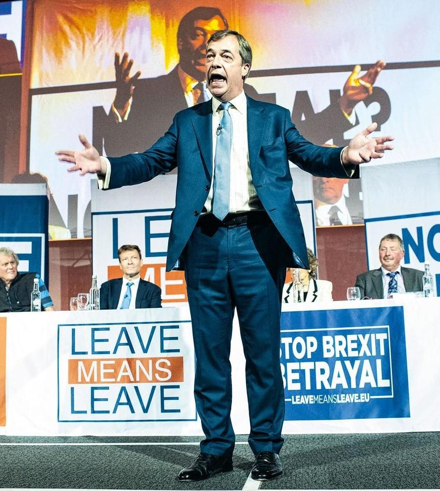 Nigel Farage, le populiste europhobe qui a poussé le Royaume-Uni vers le Brexit. Ici en pleine campagne pour une rupture sans concession.