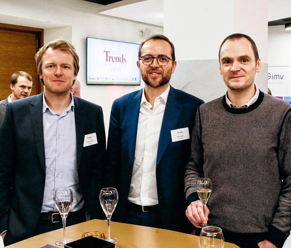 Kristof Cannoot, gérant de Mtouch, et Paul Moreau, administrateur délégué de Redpharma, en compagnie du CEO de Kazi, Nikolaas Bellens.