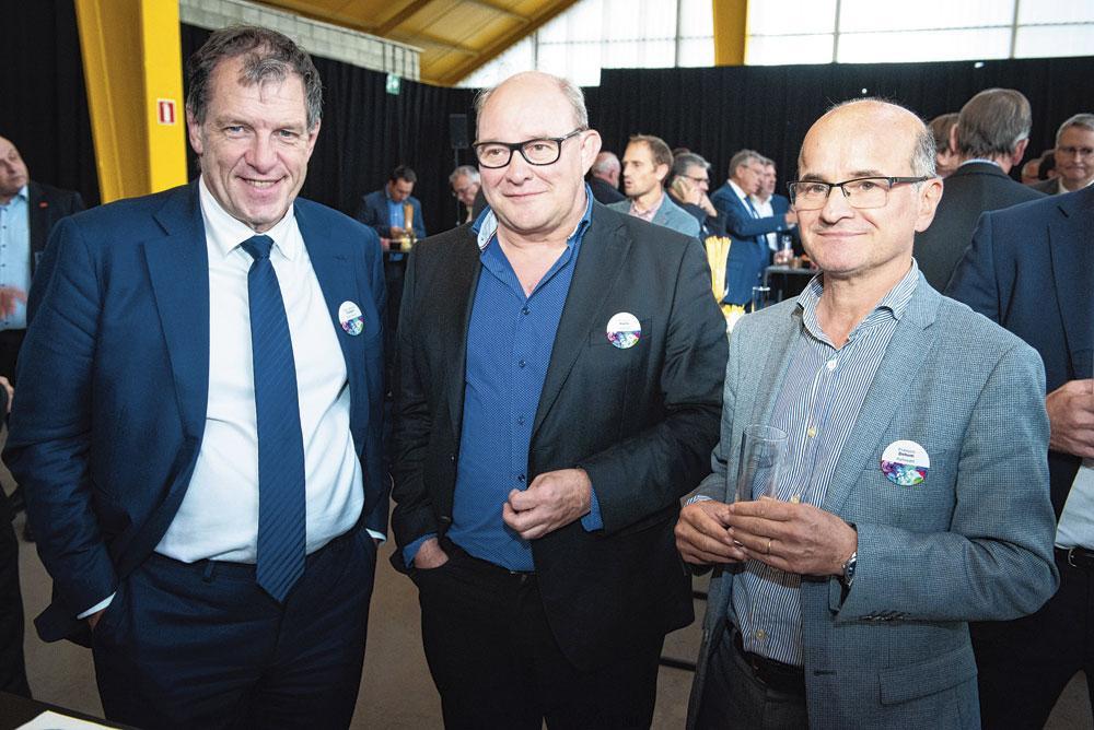 Jean-Jacques Cloquet, co-CEO de Pairi Daiza, Philippe Martin, administrateur délégué de Walmat, et François Dehem, CFO de Xylowatt.