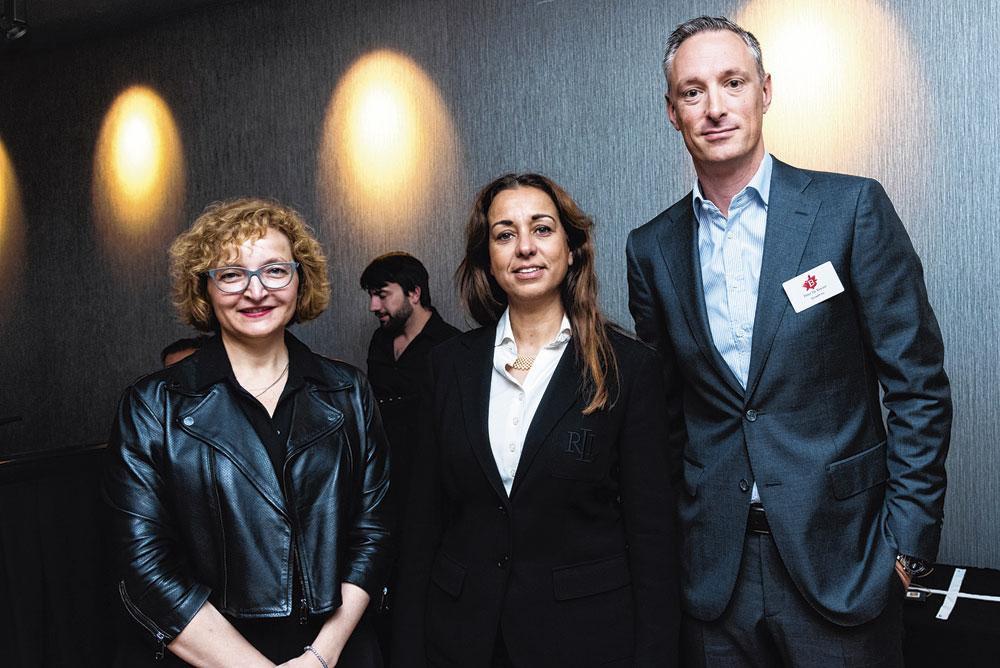 Ilham Kadri, CEO de Solvay, entourée  de Marie-Pierre Fauconnier, CEO de Sibelga,  et Peter  De Keyzer, managing partner chez Growth Inc.