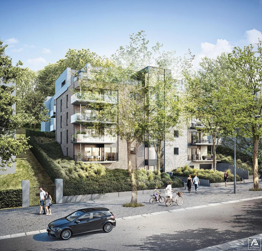 RÉSIDENCE MONTAIGNE. Développé par Wust, cet ensemble de 17 appartements est  situé à Heusy (Verviers) et sera livré au printemps 2021. Les prix s'échelonnent entre 225.000 et 390.000 euros (HTVA).