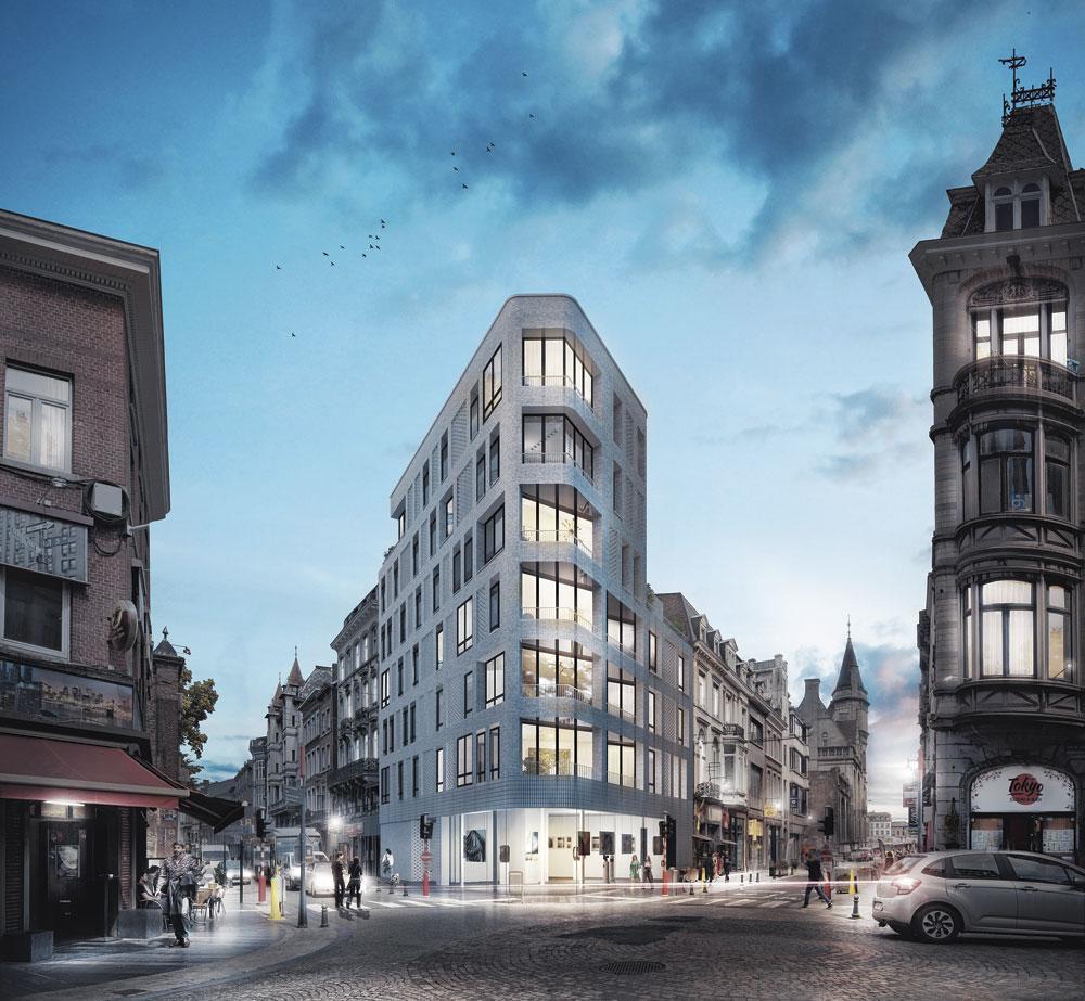 Matexi a été primé par la Ville de Liège pour cette reconversion dans le quartier du Grand Léopold. Le projet prévoit un ensemble de 10 appartements.