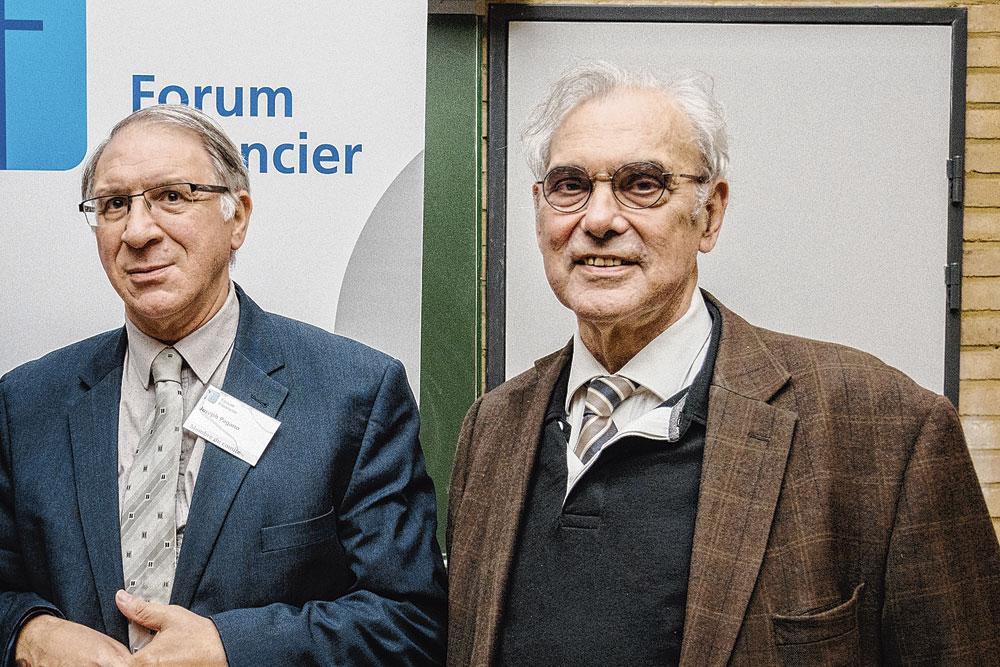 Joseph Pagano, professeur à l'UMons, et Serge Boucher, ex-président du Forum financier.