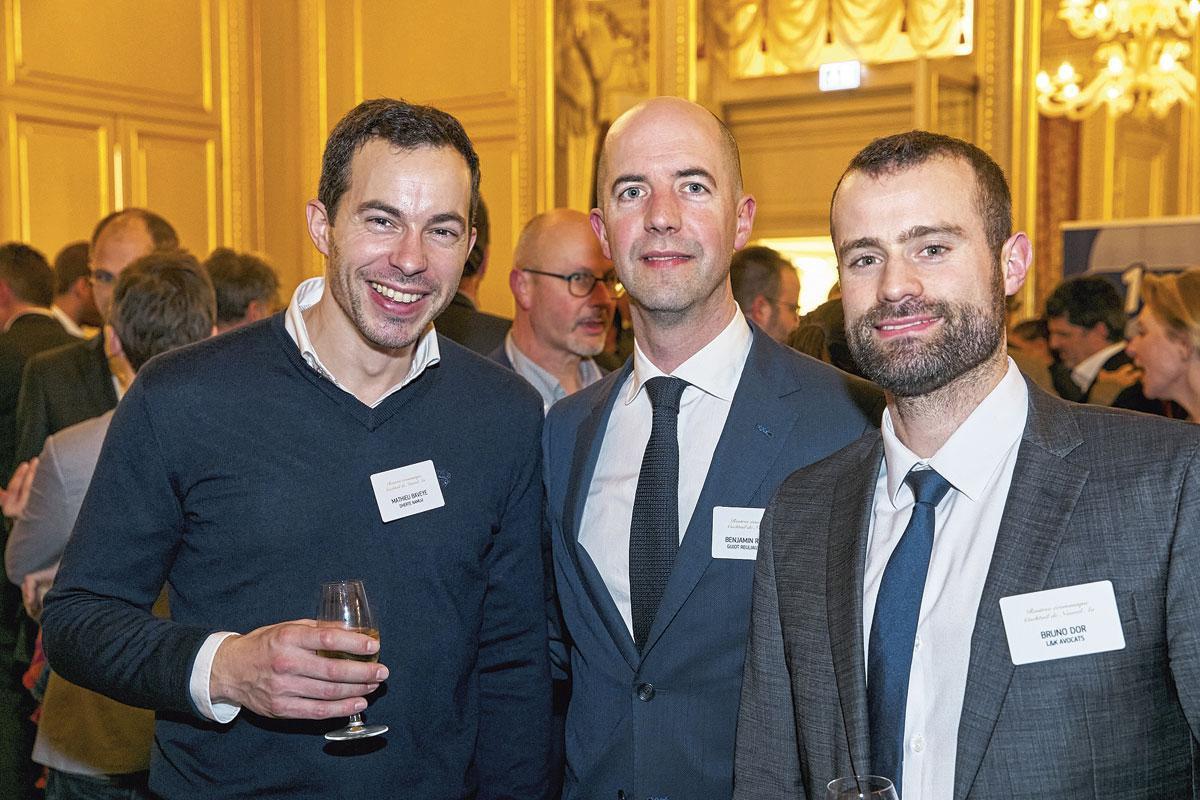 Mathieu Baveye, directeur d'exploitation  chez Dherte Namur, Benjamin Reuliaux,  avocat associé au sein d'AGR, et Bruno Dor,  avocat associé chez Lenoir & Associés.