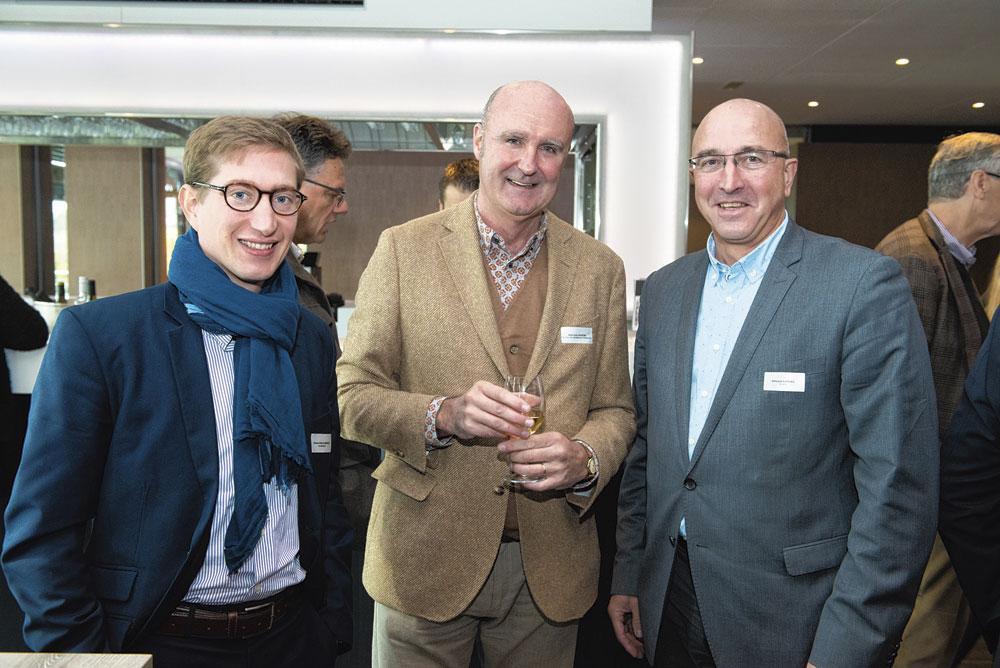 Simon-Pierre Breuls, partner d'Universem, Jean-Luc Gustin, head of corporate relations à l'UNamur, et Vincent Luyckx, CEO d'Analis.