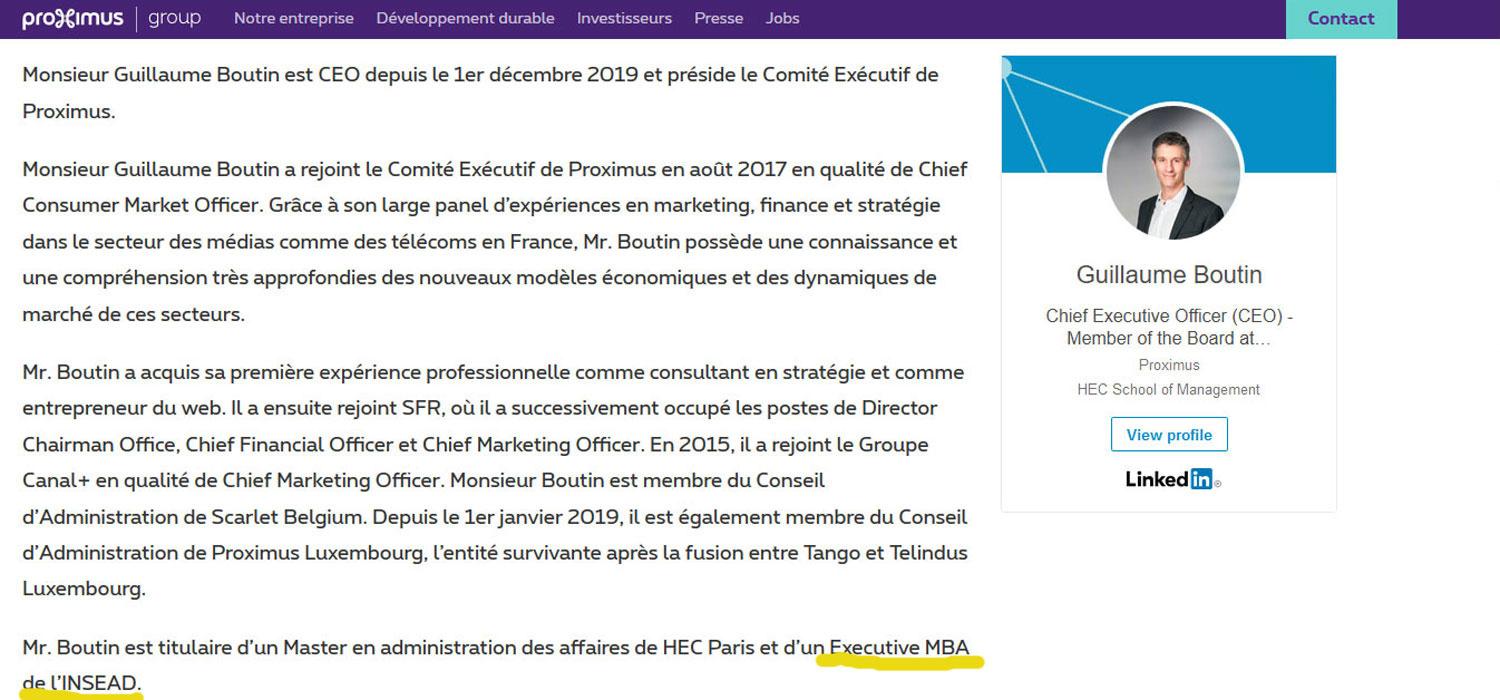 Le CV de Guillaume Boutin, nouveau CEO de Proximus, a-t-il été gonflé ?