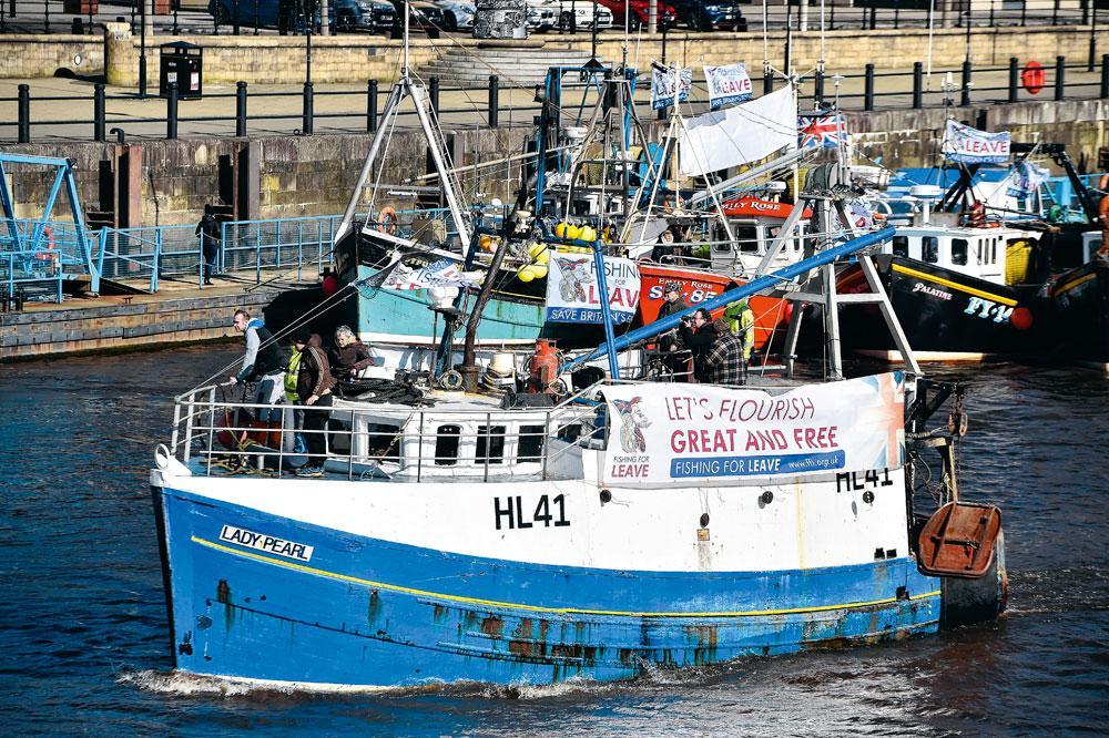 Manifestation de marins pêcheurs à Newcastle, farouches partisans du 