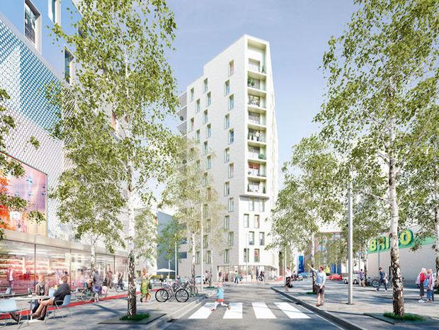 CITYGATE (CITYDEV.BRUSSELS, BELFIUS IMMO - KEMPENLAND - PARGESY), À ANDERLECHT. Ce projet d'envergure porte sur trois îlots dans la zone sud de Cureghem, pour un total de 80.000 m2. Le premier îlot CityGate 1 - complexe de 15.000 m2 - abritera 118 appartements, 98 parkings souterrains et 365 m2 de commerces.