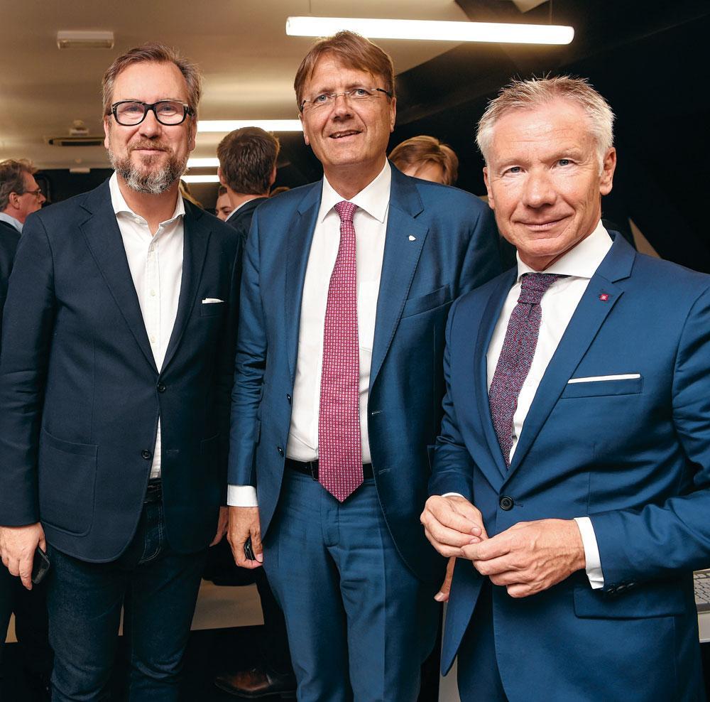 Stephan  Salberter,  managing director de 19, Rik  Vandenberghe, CEO de Besix,  et Marc Raisière, CEO de Belfius.