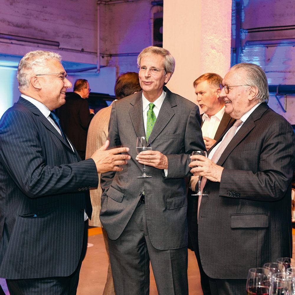 Serge Fautré, CEO d'AG Real Estate, Jean-Edouard Carbonnelle, administrateur de sociétés, et Jozef De Mey, président d'Ageas.