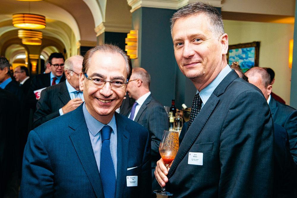Fouad Nicolas Trad, CEO de Byblos Bank Europe, en compagnie d'Olivier Willocx, administrateur délégué de Beci.