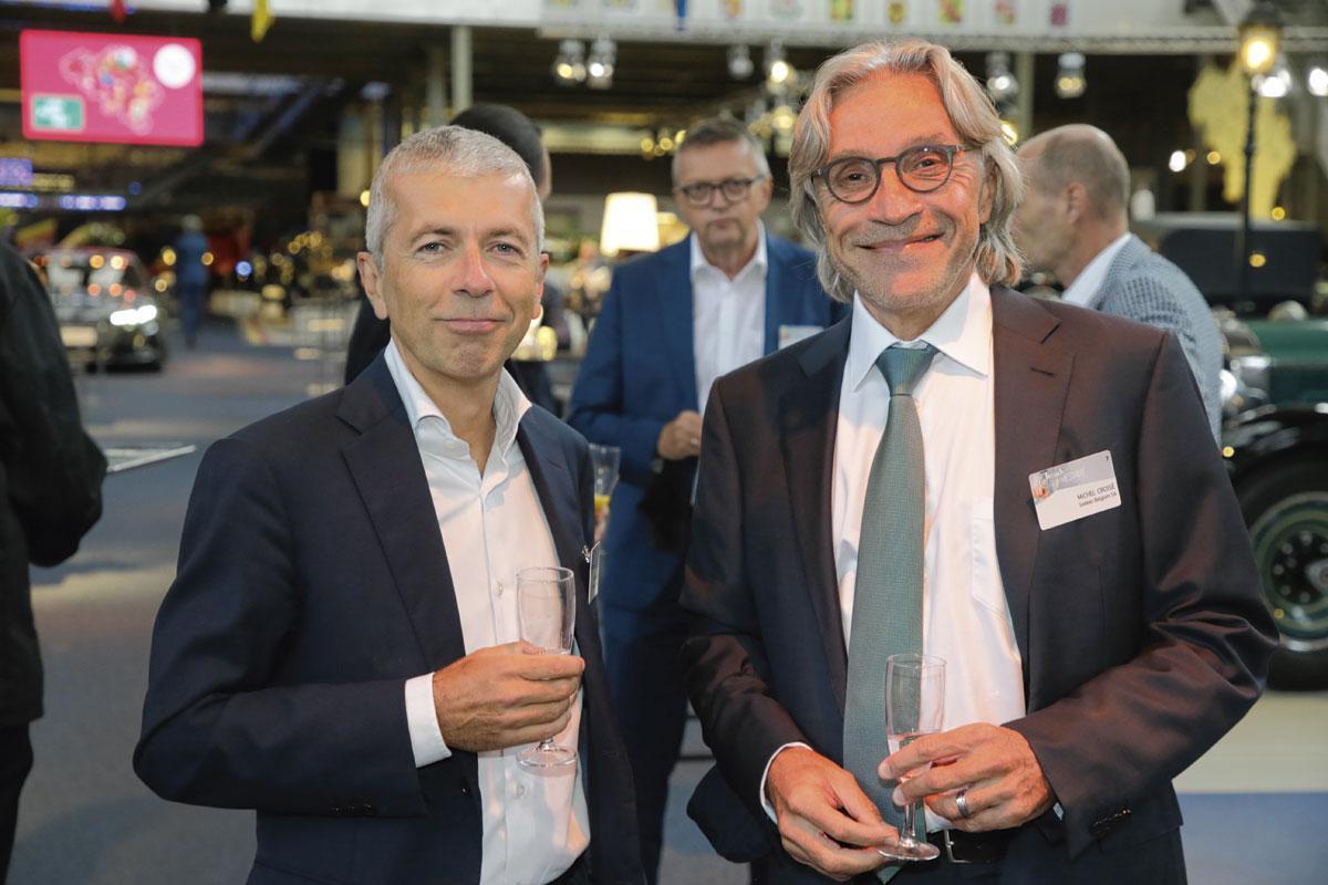 Denis Knoops, président de Finance&invest.brussels, et Michel Croisé, président de Sodexo Benelux.