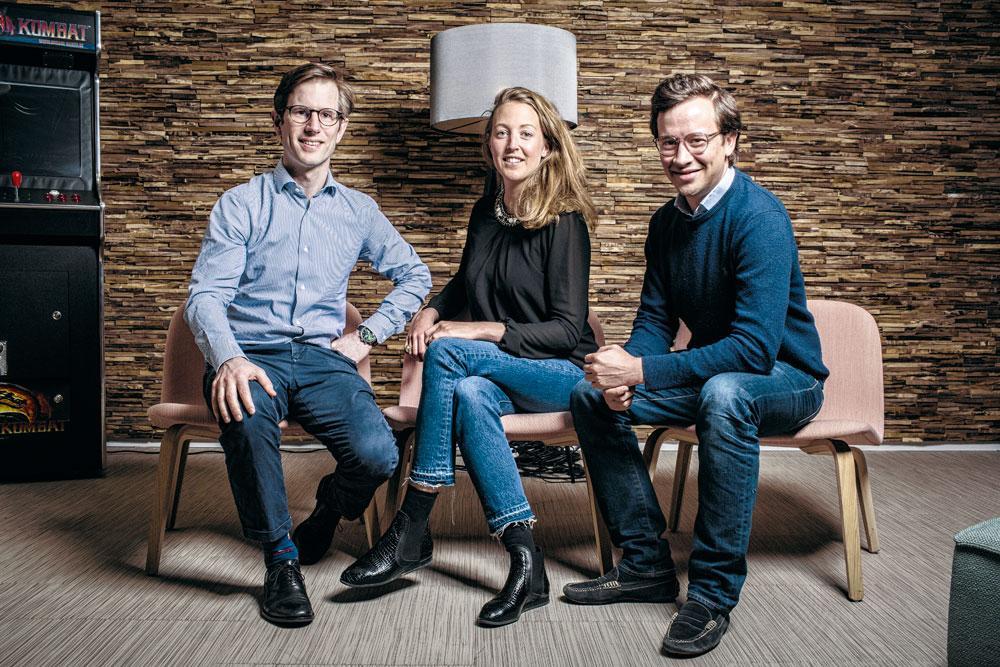 Guillaume Desclée, Gaëtane Meurant et Guillaume de Monie, cofondateurs de PaxFamiliaLa fintech compte aujourd'hui une quinzaine de clients 
