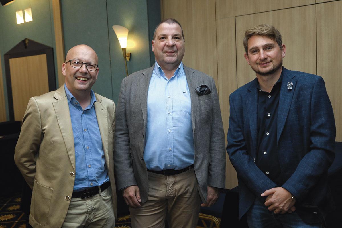 Alexandre Wagner, sommelier, Frédéric Leclercq, gérant de GTS, et Matthieu Dessailly, CEO de MDWind.