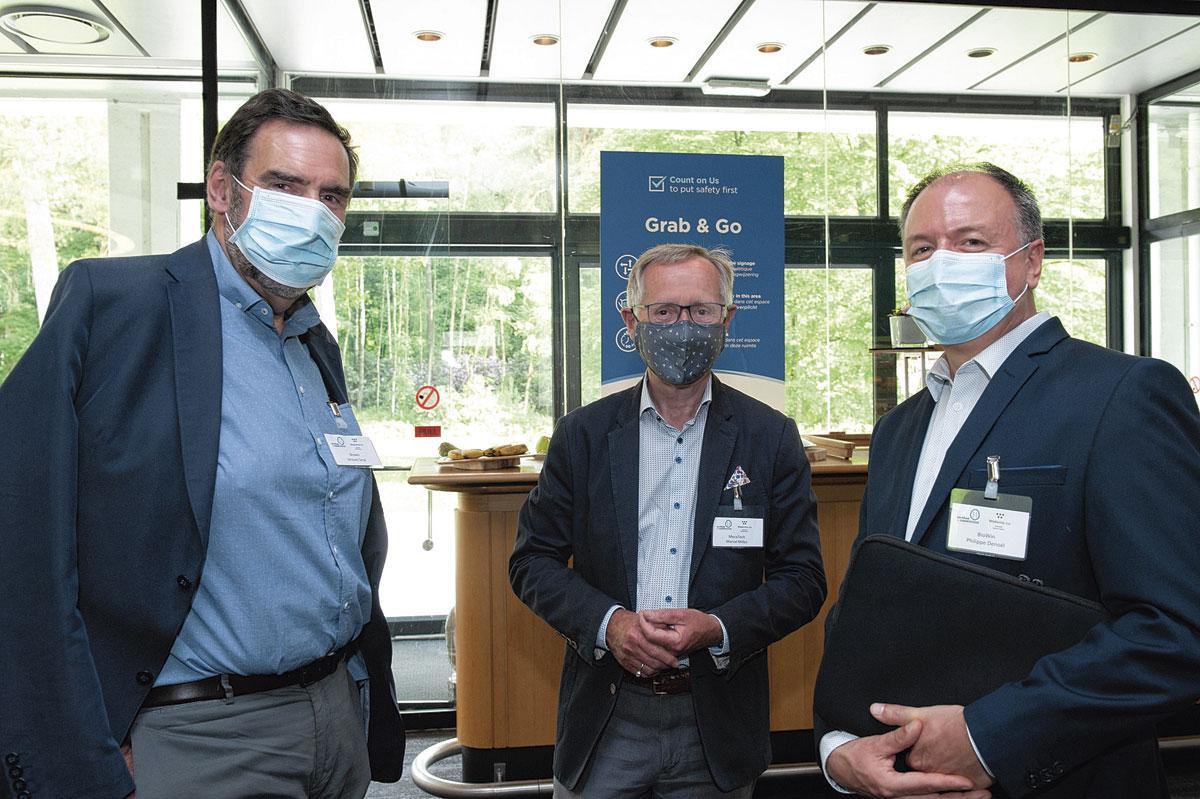 Jacques Smal, président de Skywin, Marcel Miller, président de MecaTech, et Philippe Denoël, président de BioWin.