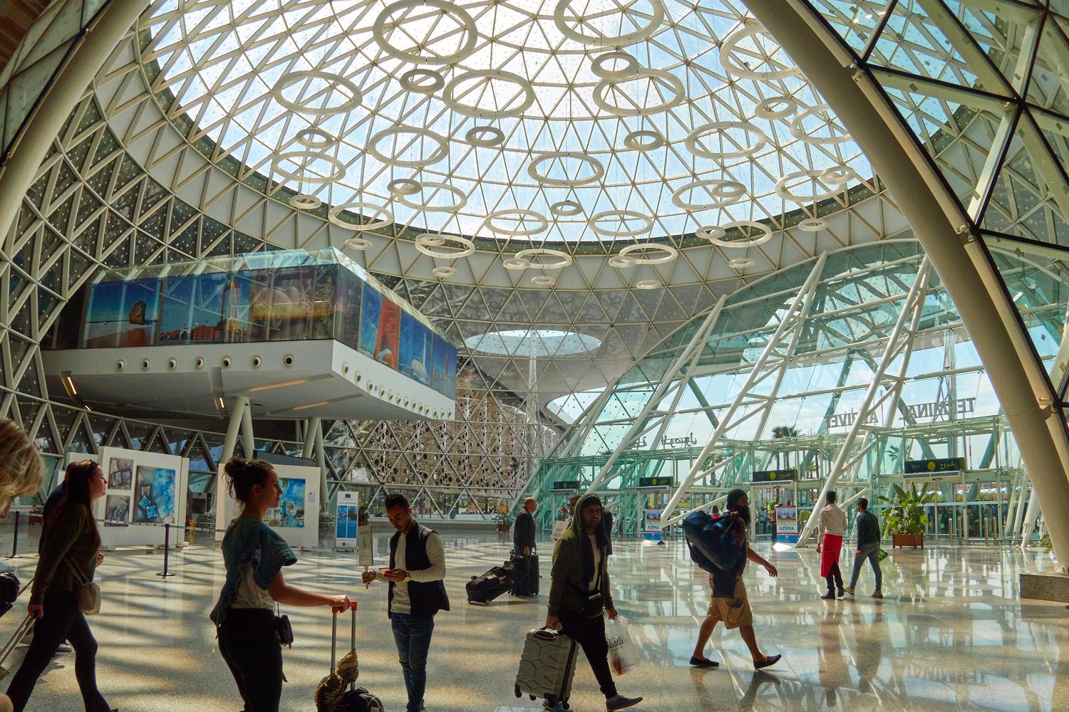 L'aéroport de Marrakech. Jusqu'à nouvel ordre il n'est plus possible de voyager entre la Belgique et le Maroc.