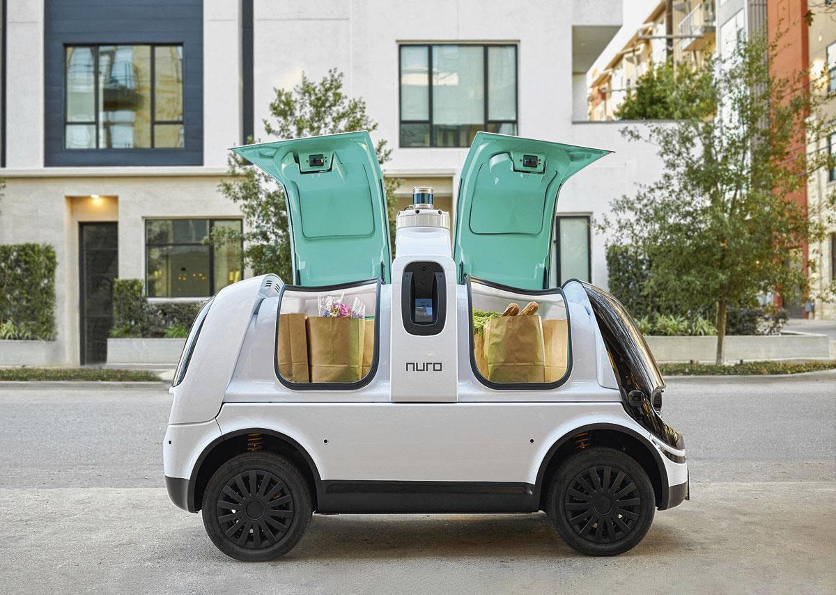 NURO R2 La Californie a homologué cette navette autonome de livraison de marchandises sur route ouverte en 2020. Une première dans le monde.