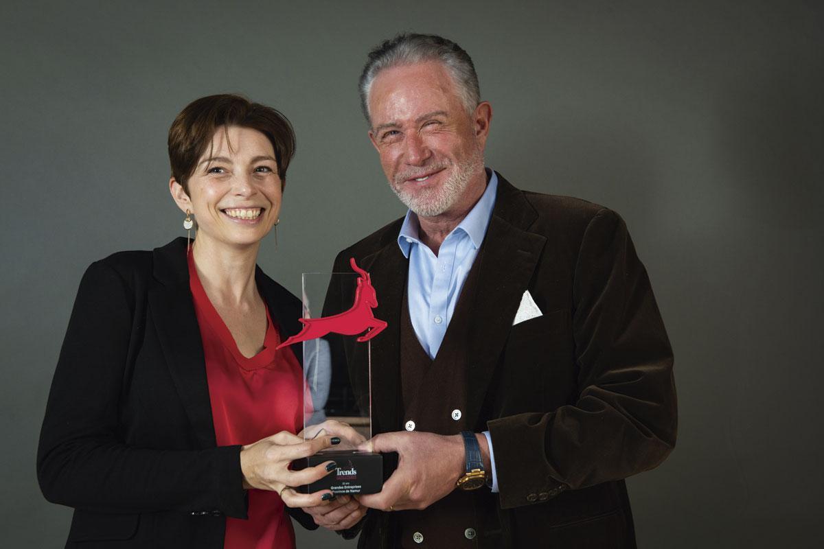 Carole Petit, manager business development chez Group S, aux côtés de Jehan Liénart, CEO de Vésale Pharma.