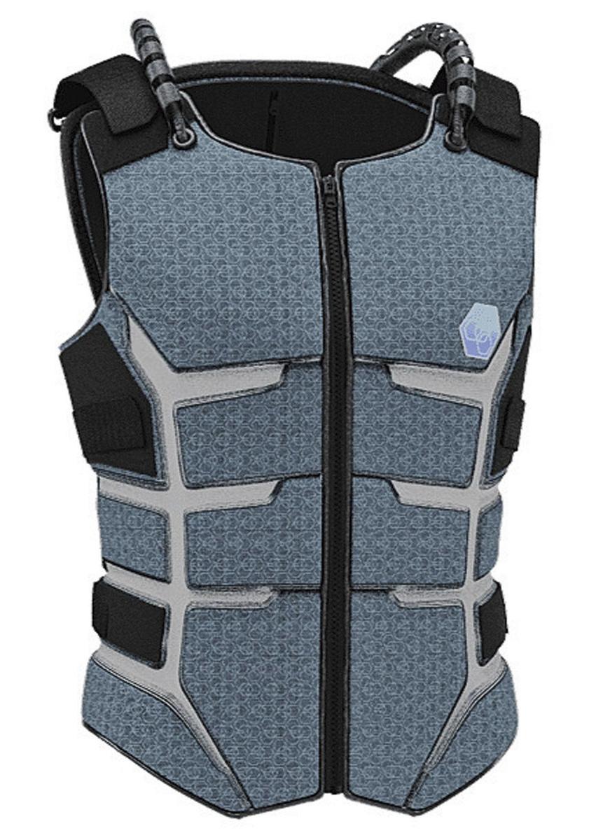 Skinetic, d'Actronika: une veste qui promet de simuler l'impact de balles ou de gouttes de pluie.