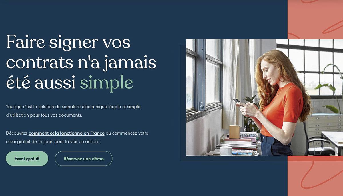 Yousign, une signature électronique qui s'intègre à la plupart des outils internes des entreprises.