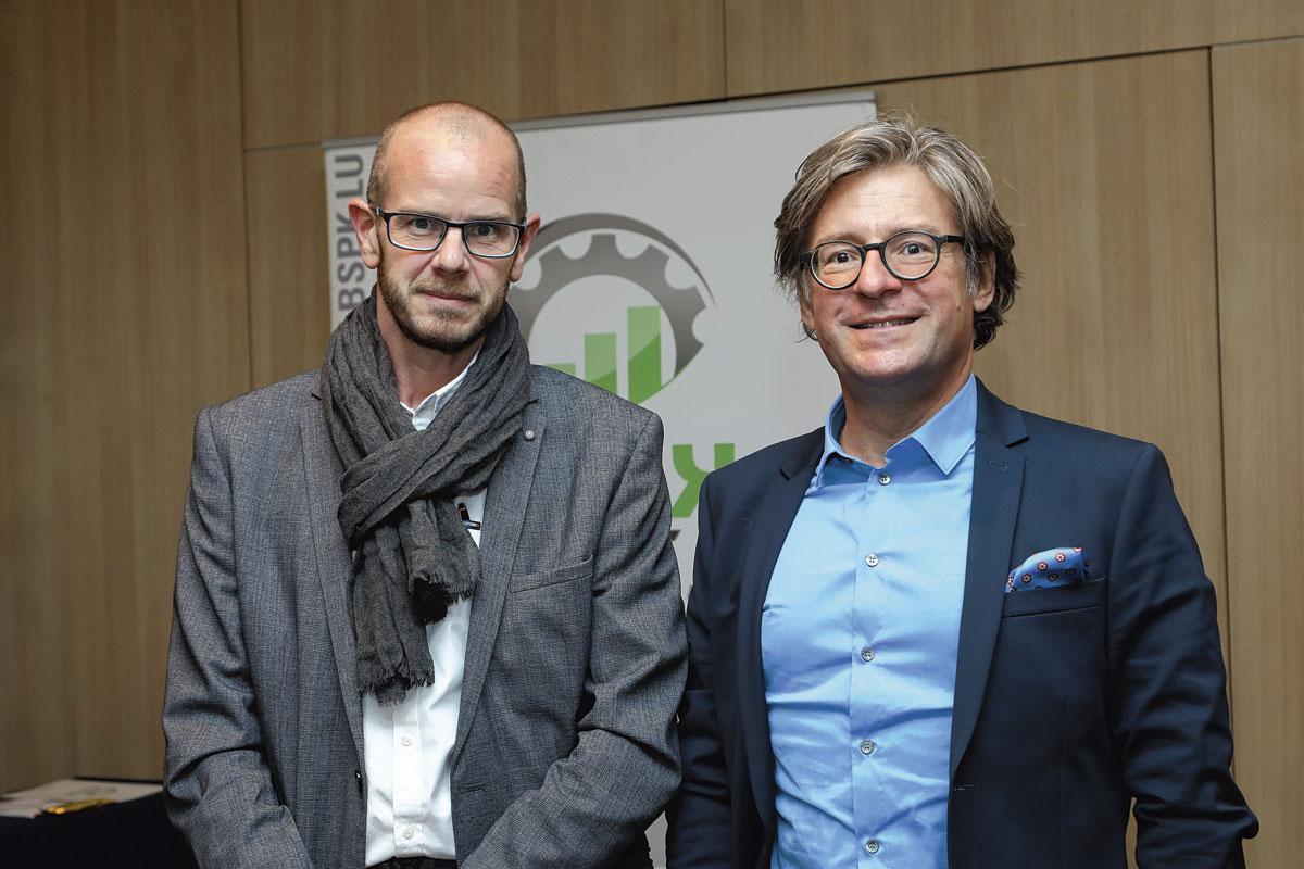 Thibault de Visscher, responsable d'agence chez Viagimmo, et Philippe Provost, CEO de Willemen Construction.