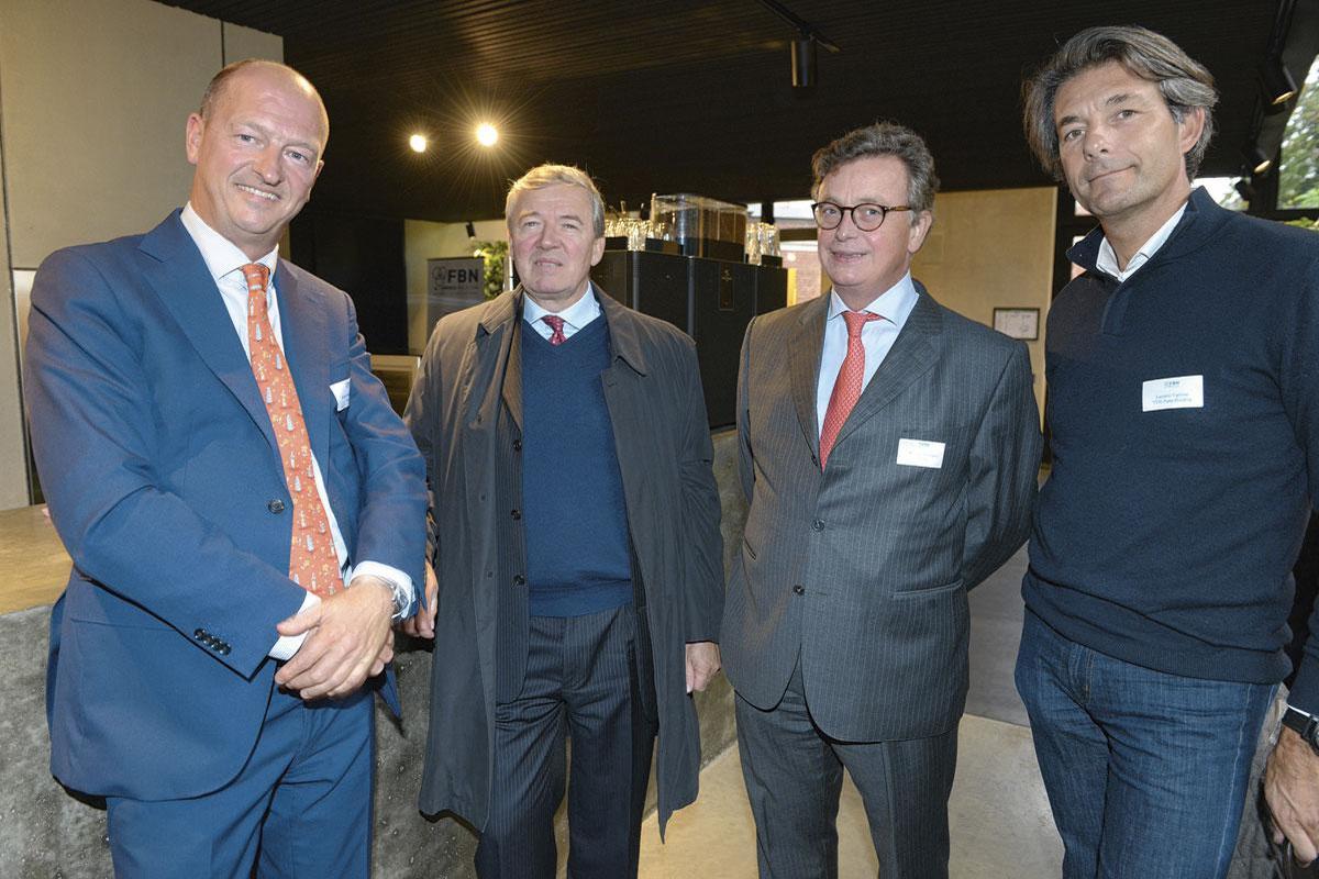 Bruno Vande Vyvere, John De Somer, directeur chez Van Genechten Packaging, Philippe Moorkens, administrateur d'Alcopa, et Laurent Vannest, administrateur de sociétés.