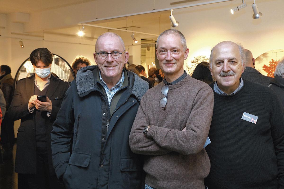 Alain Bronckart, Hugues Vancolen et Lucien Rama, artistes.