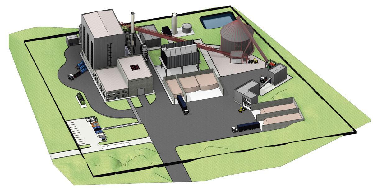 Future unité de chauffage par biomasse du réseau de chaleur de l'UCLouvain géré par Veolia.