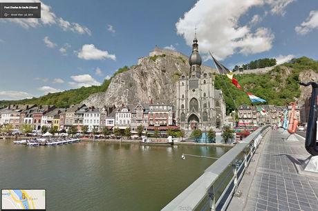 De Brug Charles de Gaulle in Dinant, één van de Belgische bezienswaardigheden die aan Google Street View toegevoegd werden.