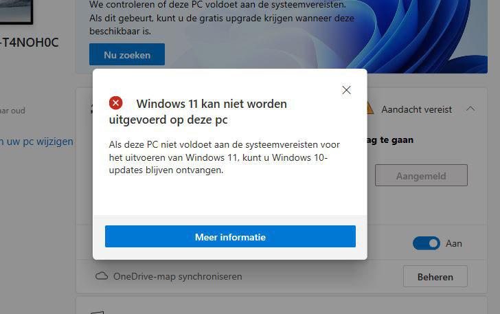 Bij de oude PC Health Check kreeg je niet te horen waarom je pc niet voldoet aan de eisen voor Windows 11. In de nieuwe ga versie krijg je meer informatie. Op moderne pc's zal vooral het ontbreken of uitgeschakeld zijn van TPM het obstakel zijn.