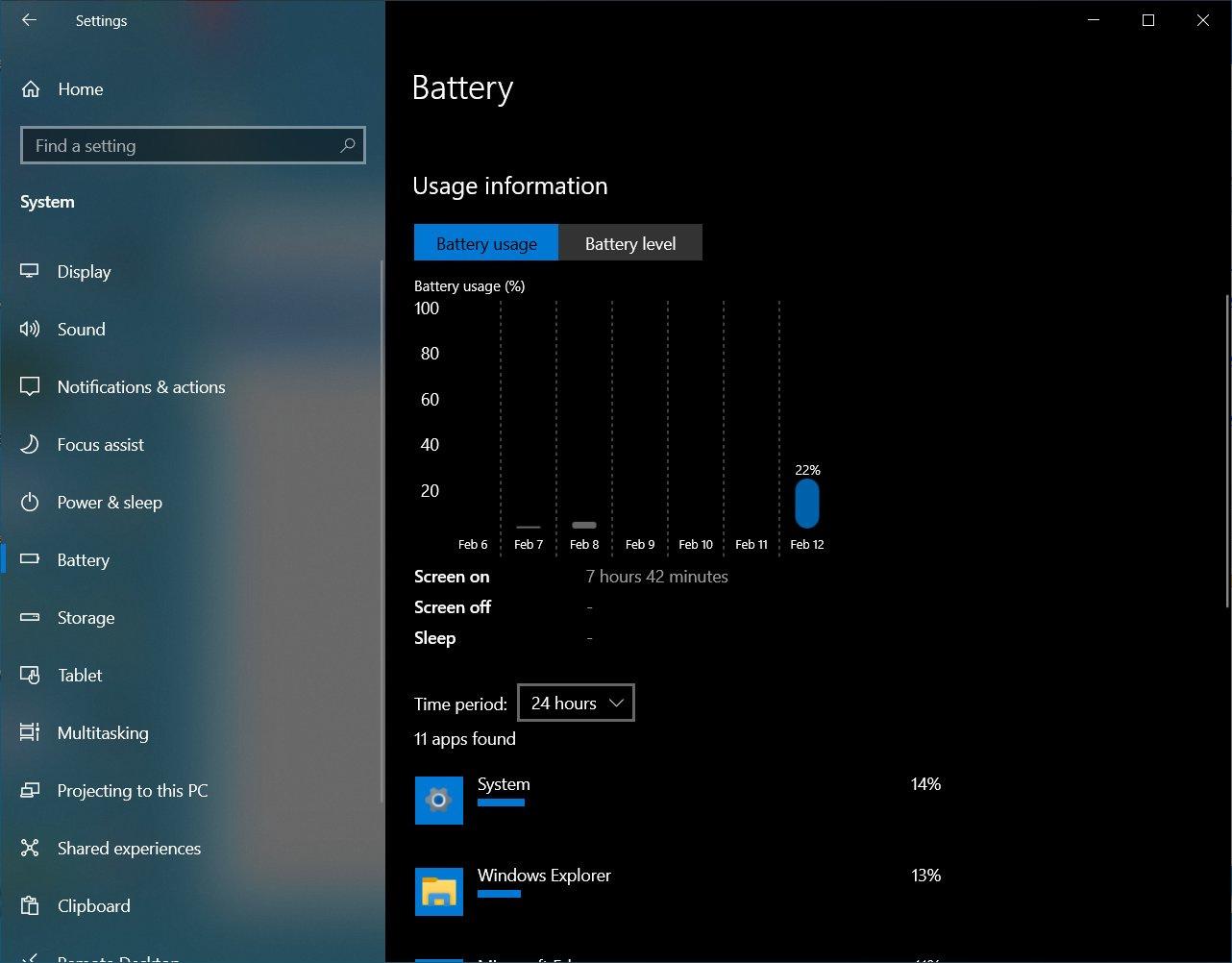 Windows 10 geeft binnenkort meer inzage in batterijverbruik