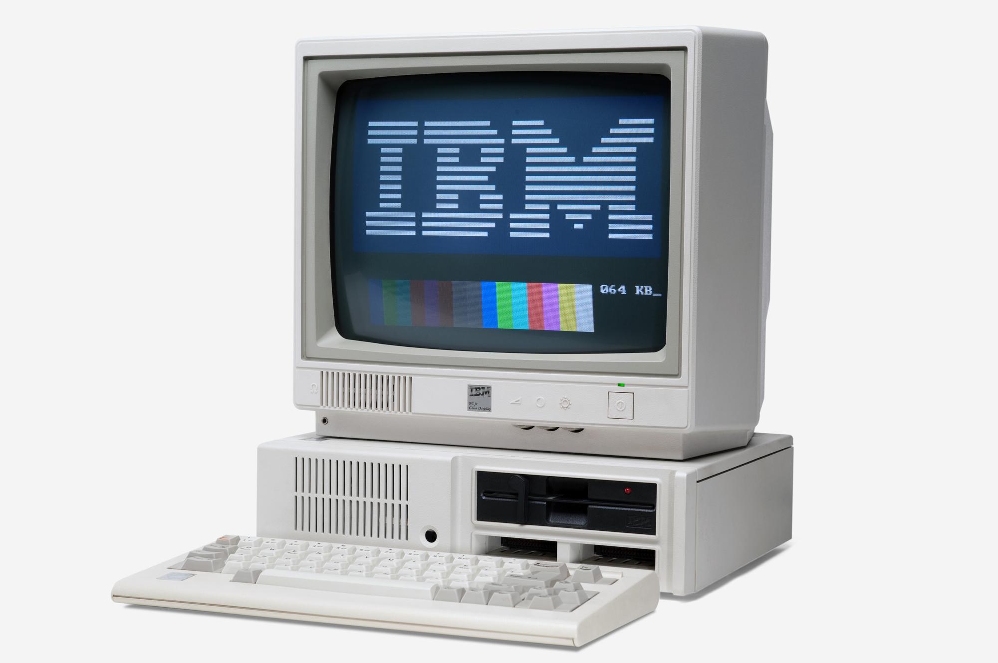 De IBM PCjr home computer uit 1984-1985.