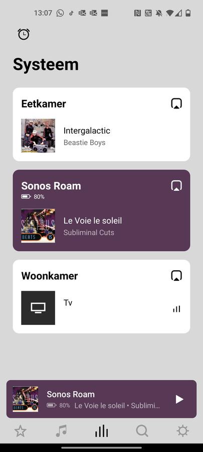 De Roam verschijnt net als een andere Sonos-speaker in de app.
