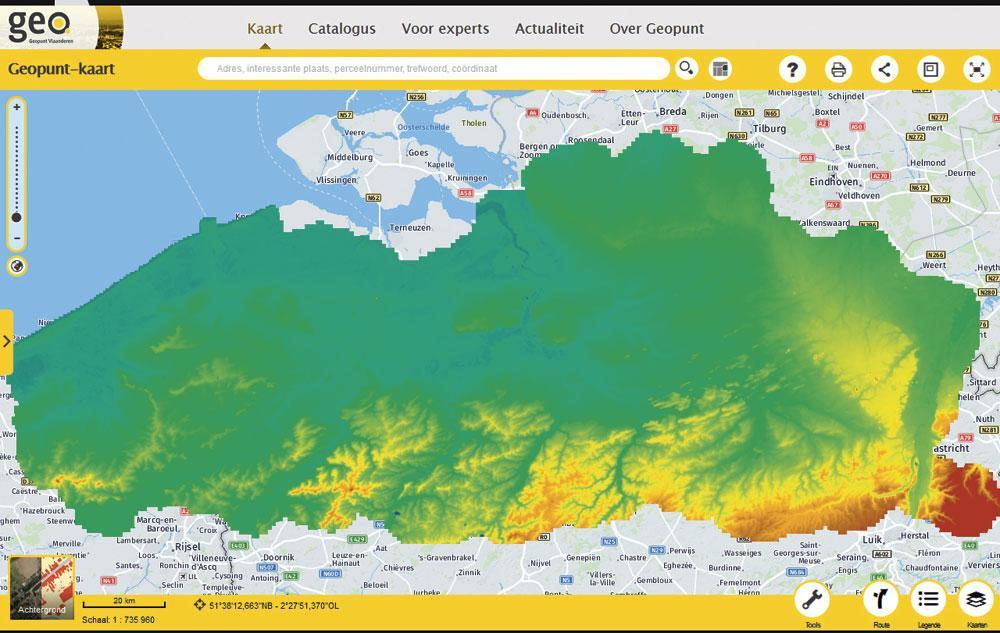 Hillshades et Skyview (Informatie Vlaanderen)