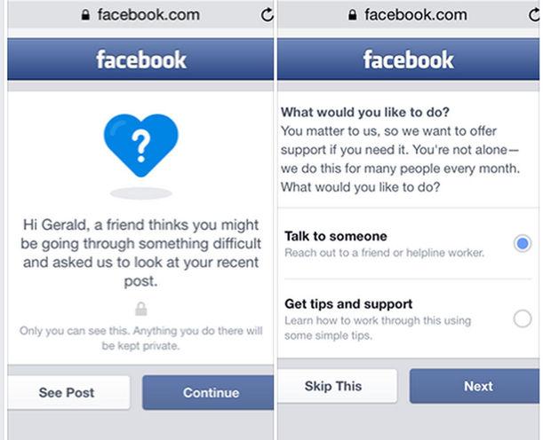 Facebook va envoyer des 'messages pop-up d'aide' aux utilisateurs émettant des idées suicidaires