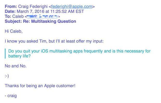 Le directeur du software chez Apple: 'La fermeture d'applis dans la fenêtre multitâche, c'est n'importe quoi!'