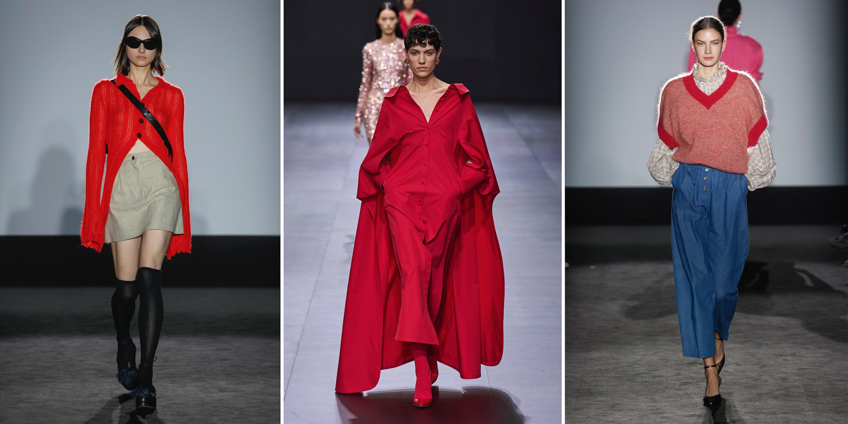 Modekleur rood op de catwalk