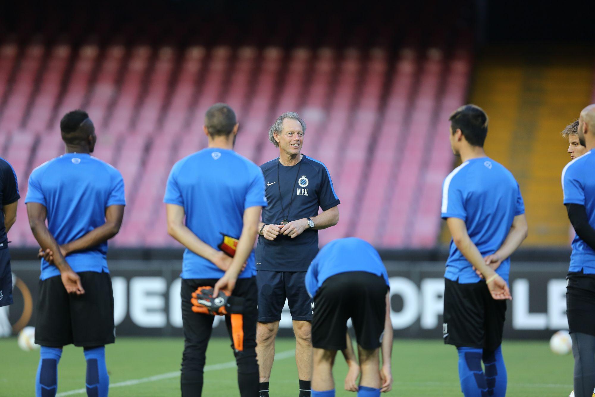 20150916 - NAPLES, ITALY: Club's head coach Michel Preud'homme pictured during a training session in San Paolo stadium in Naples, Italy, Wednesday 16 September 2015. Tomorrow first league soccer club Club Brugge will play the first game in the group stage of the Uefa Europa League competition against Italian club SSC Napoli, in the group D. BELGA PHOTO BRUNO FAHY