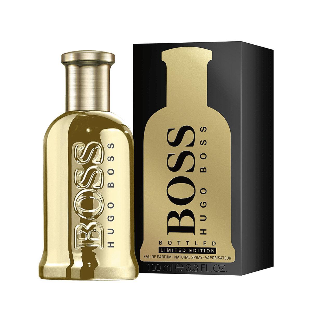 Een frisse houtgeur die erg in de smaak valt bij mannen. Een ideaal lastminutegeschenk! Eau de parfum Boss Bottled, Gold Limited Edition, 93 euro voor 100 ml.