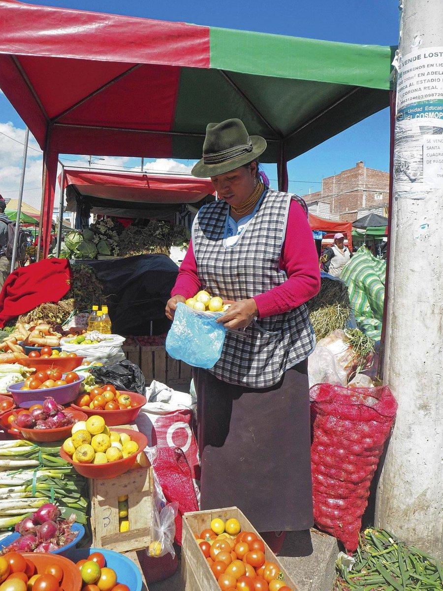 Une marchande sur le marché de Guamote.