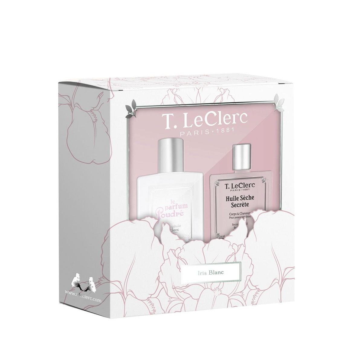 Coffret Parfum Poudré Iris Blanc & Huile Sèche Secrète, T.LeClerc